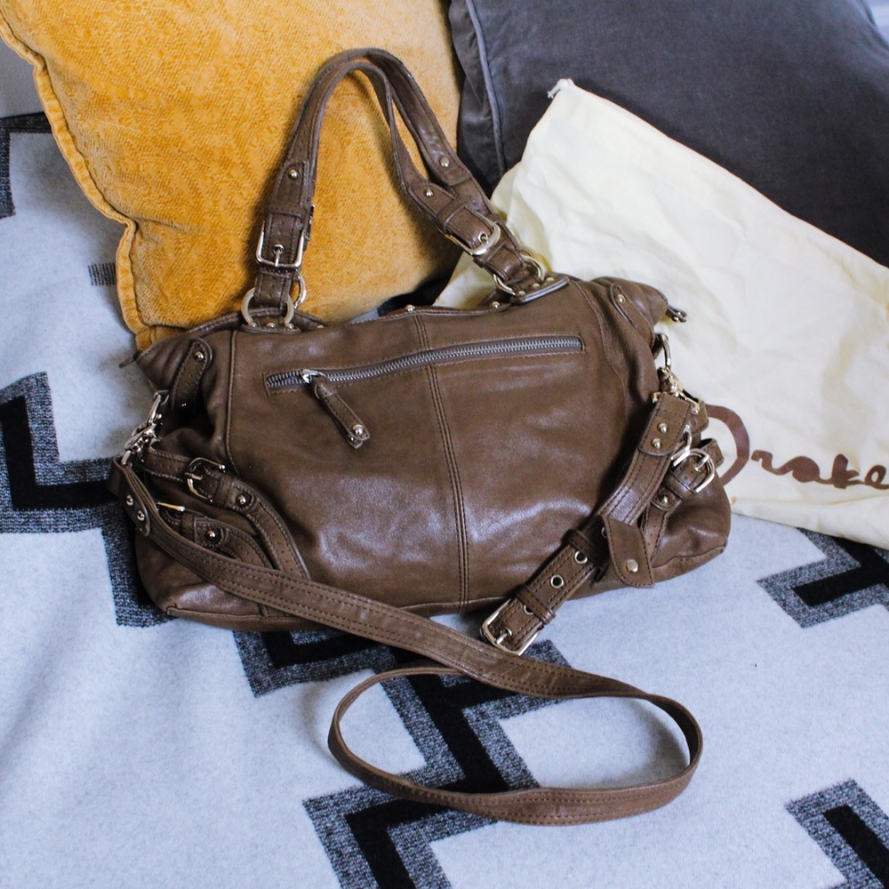 Junior Drake - Taupe Italian Leather Handbag